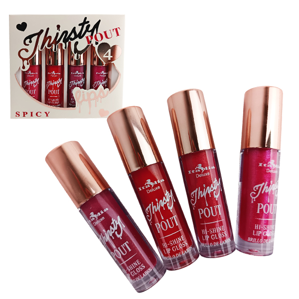 SET DE 4  BRILLOS LABIALES GLOSS SURTIDOS DE ITALIA DELUXE