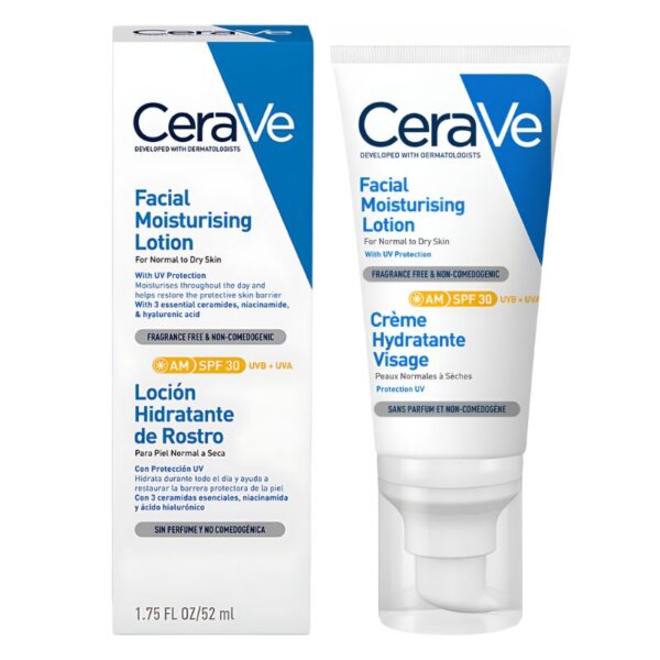 Loción Hidratante Facial sin aroma AM-SPF 30 CERAVE 52ml