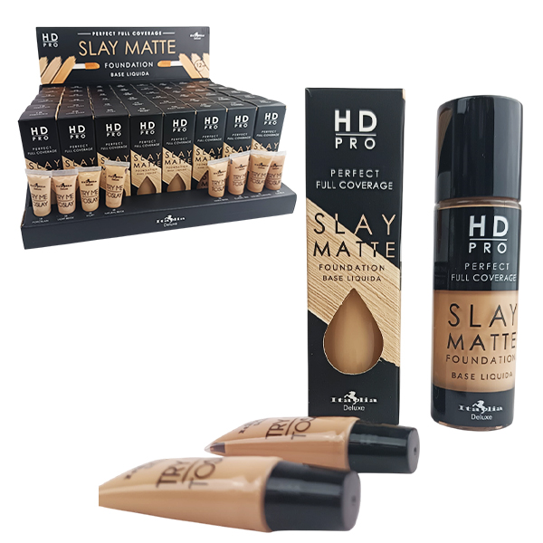 Base de Alta Cobertura Slay Matte en Tonalidades Surtidas de Italia Delux