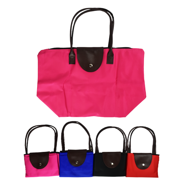 Bolsa mediana plegable diseño liso colores surtidos