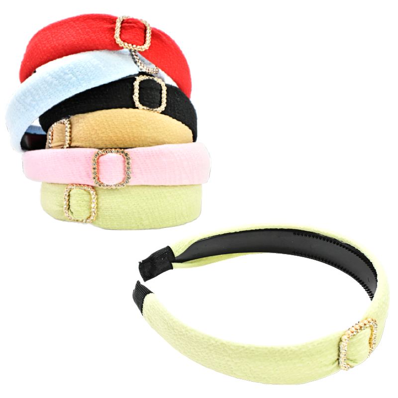 Diadema Lisa Con Broche De Diamantes Colores Surtidos