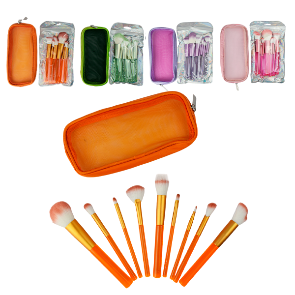 Set de brochas 9 brochas con estuche colores surtidos