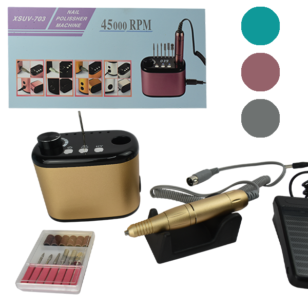 Barreno profesional para manicura y pedicura 45000RPM CAJA CELESTE