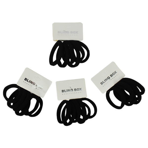 Kit de colas negras sujetadoras de cabello 6u