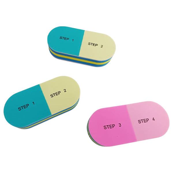 Limas para uñas doble cara con 4 grados de aspereza multicolor