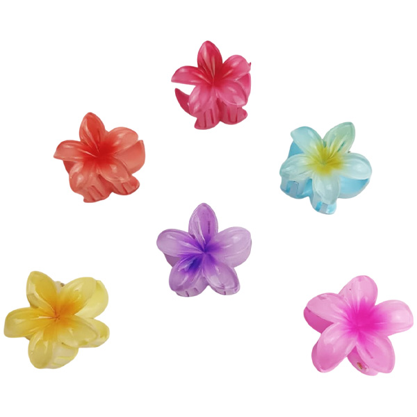 Ganchos mini estilo Hawaianos en forma de lirio en colores surtidos