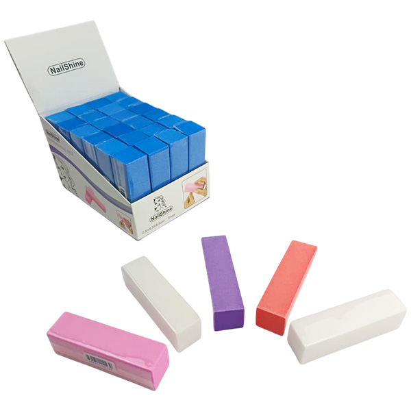 Lima para uñas NAILS SHINE presentación barra cuadrada de colores surtidos