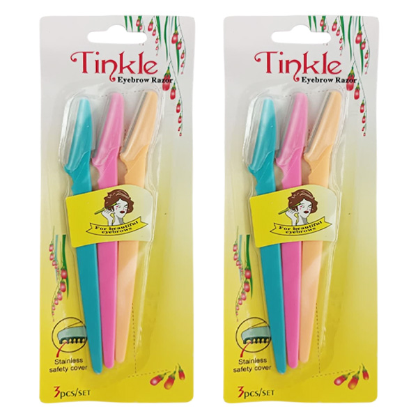 Cuchilla depiladora de cejas Tinkle 3 piesas colores surtidos