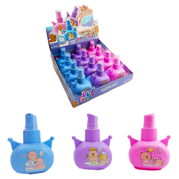 Jabón para manos en spray compacto con presentación de Capibara