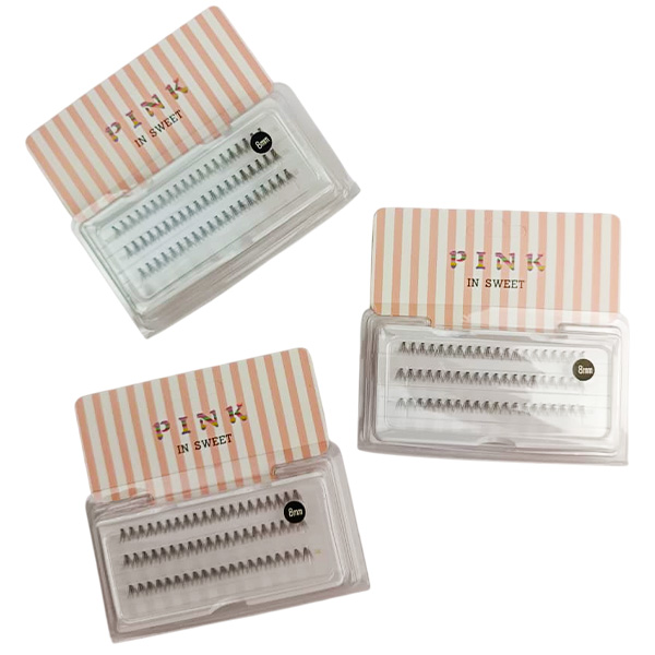 Pestañas en presentación de ramito con pegamento - Pink in Sweet