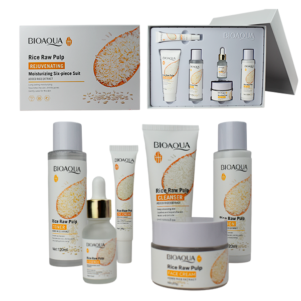 Kit Completo De Limpieza Facial De Arroz Bioaqua 6Pzas