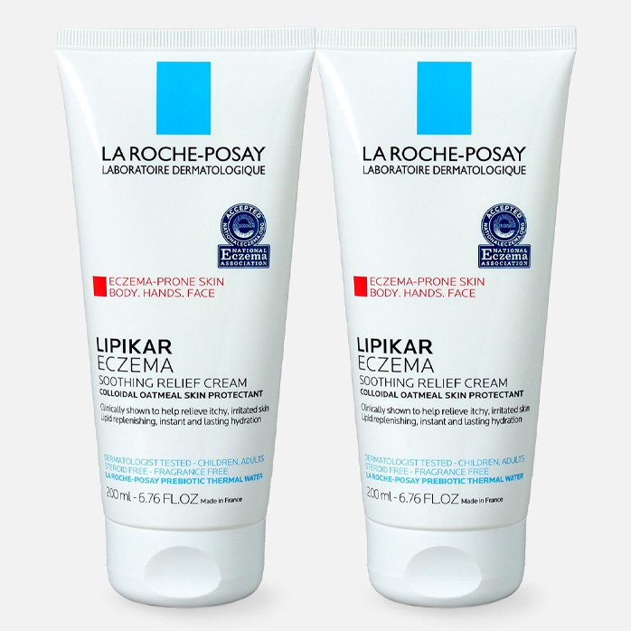 Crema calmante para el cuerpo y el rostro para el eccema sin perfume Lipikar 6.76 fl oz - La Roche Posay