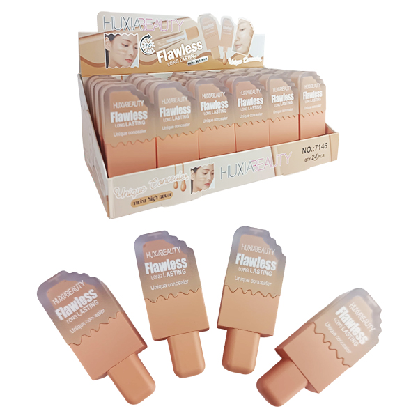 Corrector Impecable y de larga duración en presentación de Paleta de Helado de Huxiabeauty