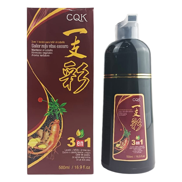 Shampoo con tinte con formula vegetal y aroma herbáceo - CQK