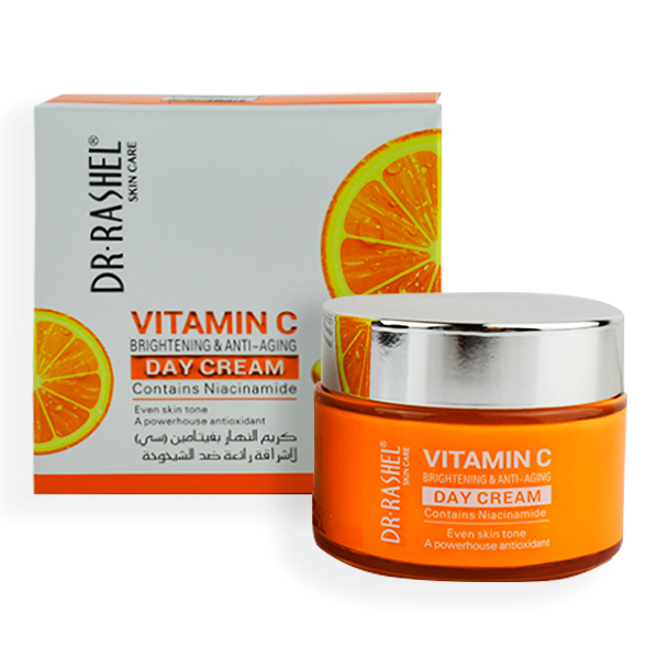 Crema iluminadora y antienvejecimiento para día con extracto de vitamina C - DR RASHEL