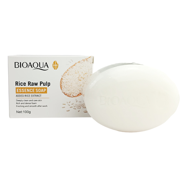 Jabón de arroz en barra 100G caja blanca- Bioaqua