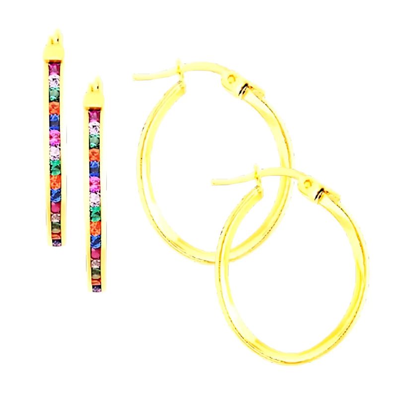 Aretes en Formas Surtidas con Piedras de Colores