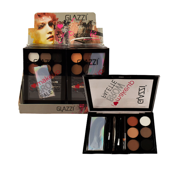 Paleta de sombras para cejas de 6 tonos - Glazzi