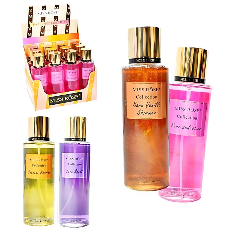 Splash Corporales con Glitter Miss Rose 250ml Fragrancias Surtidas