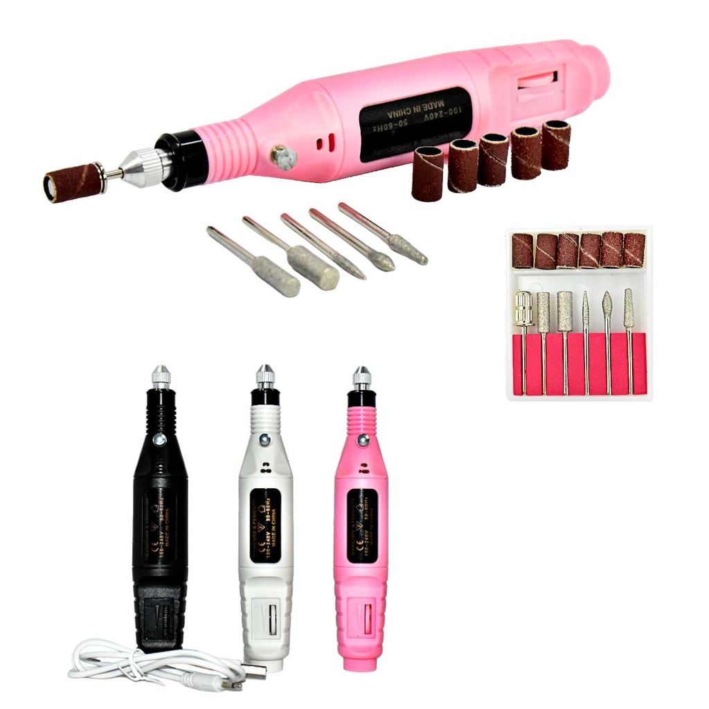 Barreno eléctrico para manicura y pedicura con velocidad variable presentación de colores