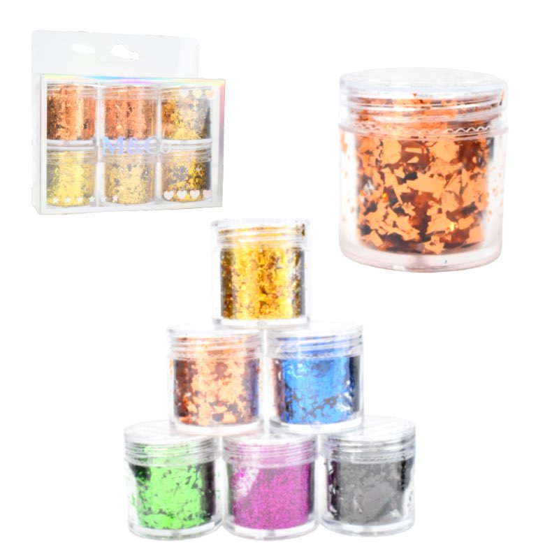 Kit de Decoraciones Para uñas en Frascos 6pcs M&amp;amp