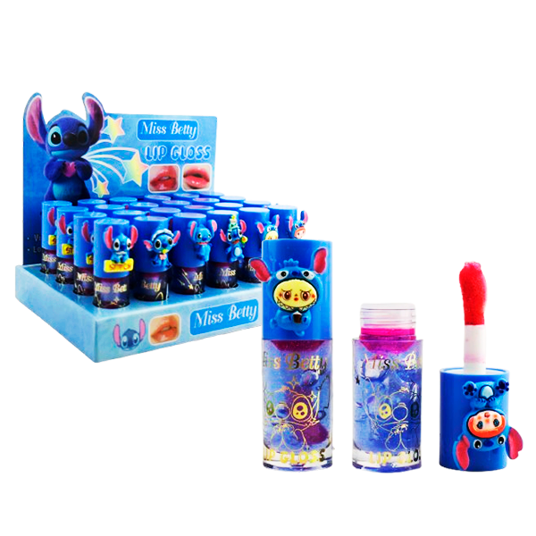 Brillo labial con diseño de stitch azul - Miss Betty