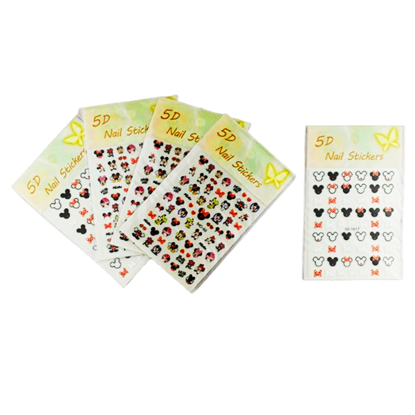 Stickers para uñas con diseño de minnie y mickey mouse - MOSR