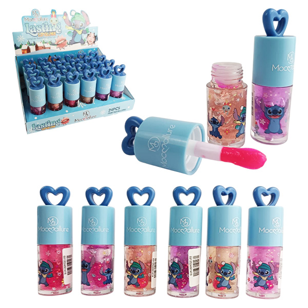 Brillo labial Lip Gloss Lasting oresentación Navidad Stitch tosos surtidos
