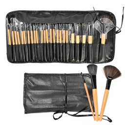 [2023051411104] Set De Brochas De 24U En Estuche De Cuero Sintetico