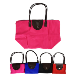 Bolsa mediana plegable diseño liso colores surtidos