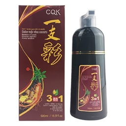 [6974495296443] Shampoo con tinte con formula vegetal y aroma herbáceo color rojo vino oscuro de CQK