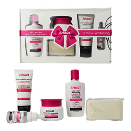 SET DE 5 PIEZAS PARA SKIN CARE ERHA 21 EMPAQUE FUCSIA Y BLANCO