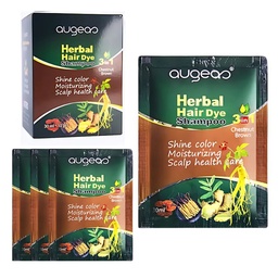 Caja de 10 unidades Shampoo Herbal Hair de Augea Chestnut Brown