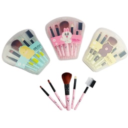 [6953156484122] Set de brochas aplicadoras de maquillaje con stuche plástico Brush fine Makeup con presentación de osos