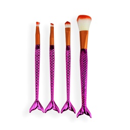 [PP16] Kit de 4 brochas para maquillaje estilo sirena tornasol