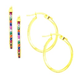Aretes en Formas Surtidas con Piedras de Colores