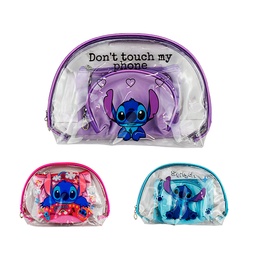 [20250805019] Cosmetiquera transparente de 3 piezas de Stitch