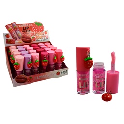 [6971605291657] Brillo labial con llavero de fresa - HuxiaBeauty