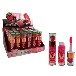 [6971605259800] Brillo labial con diseño de tapa con fresa - HuxiaBeauty