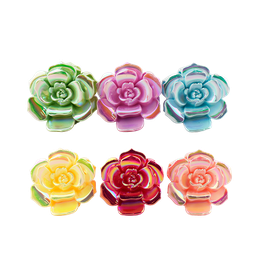 [M10192] Ganchos para el cabello en forma de rosa cromados