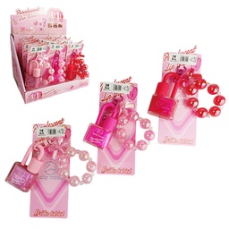 [6978435780214] Brillo de labios perlado con presentación de llavero en forma de candado de Lucky Model